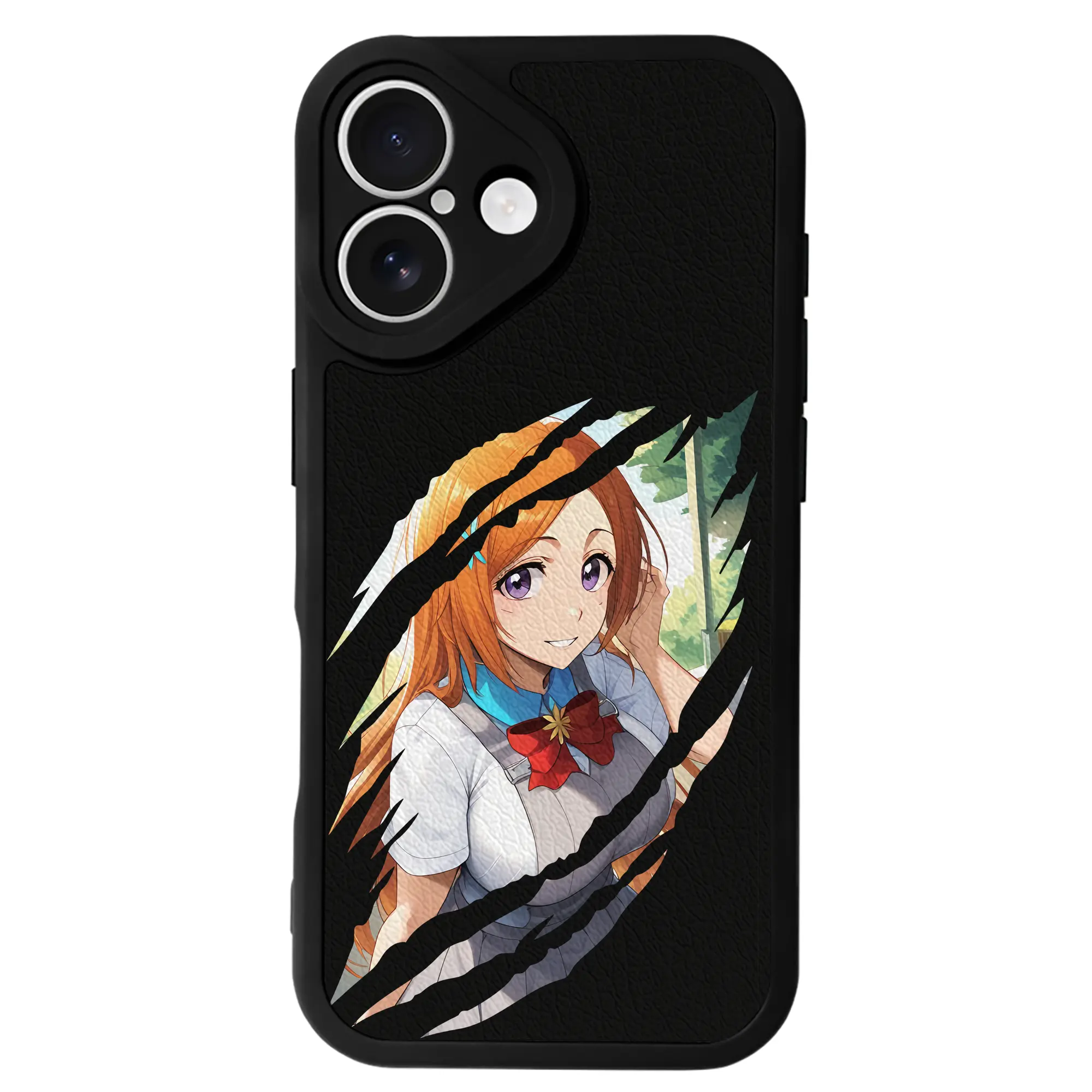 ブリーチ グッズ 井上 織姫 - IPhone 16シリーズ対応 ・ シリコンスマホケース ・ レザー調 ・ 高精度フィット ・ 耐衝撃 ・ ワイヤレス充電対応 ・ 精密カット